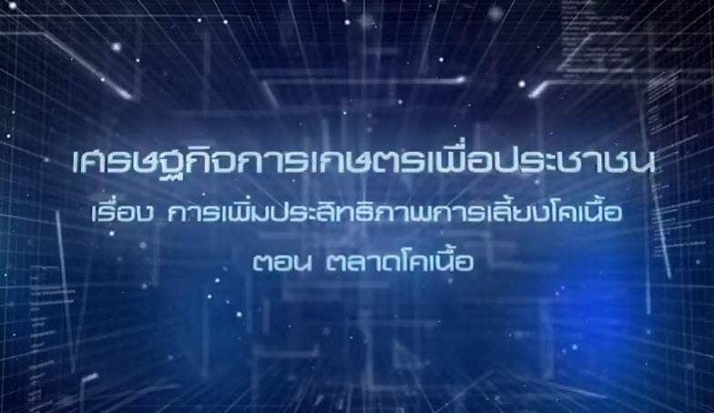 เศรษฐกิจการเกษตรเพื่อประชาชน : เทปที่ 202 การเพิ่มประสิทธิภาพการเลี้ยงโคเนื้อ : ตลาดโคเนื้อ