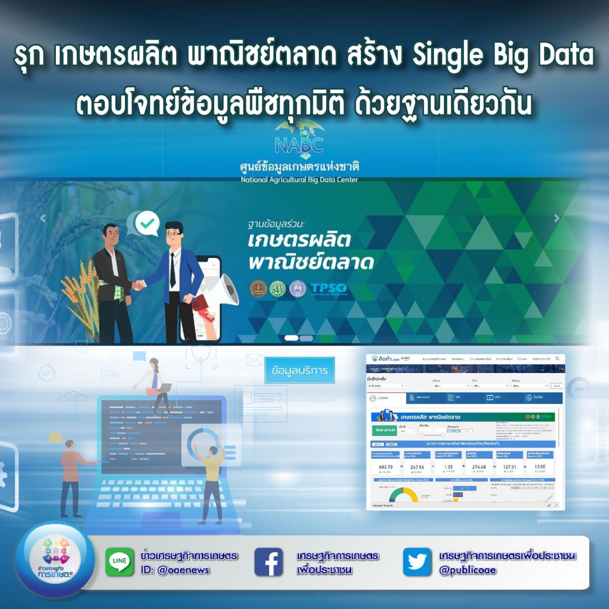 รุก เกษตรผลิต พาณิชย์ตลาด สร้าง Single Big Data ตอบโจทย์ข้อมูลพืชทุกมิติ ด้วยฐานเดียวกัน 