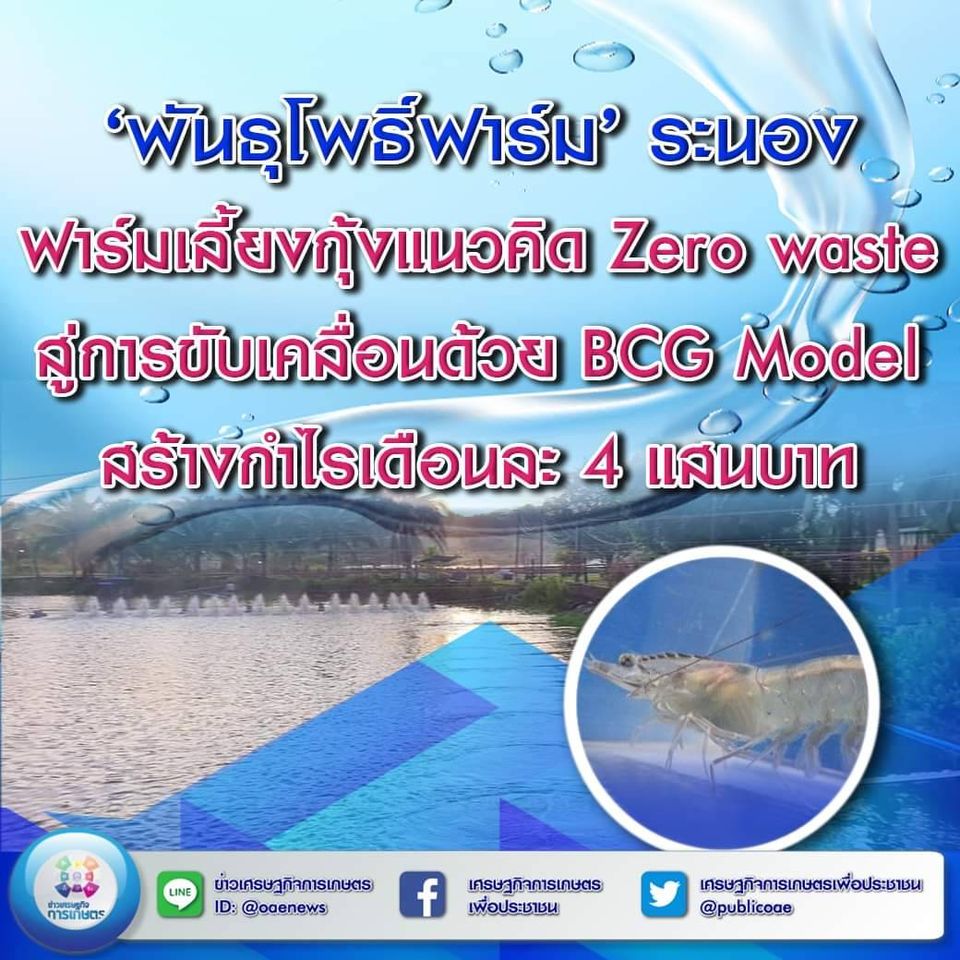 ‘พันธุโพธิ์ฟาร์ม’ ระนอง ฟาร์มเลี้ยงกุ้งแนวคิด Zero waste สู่การขับเคลื่อนด้วย BCG Model สร้างกำไรเดือนละ 4 แสนบาท