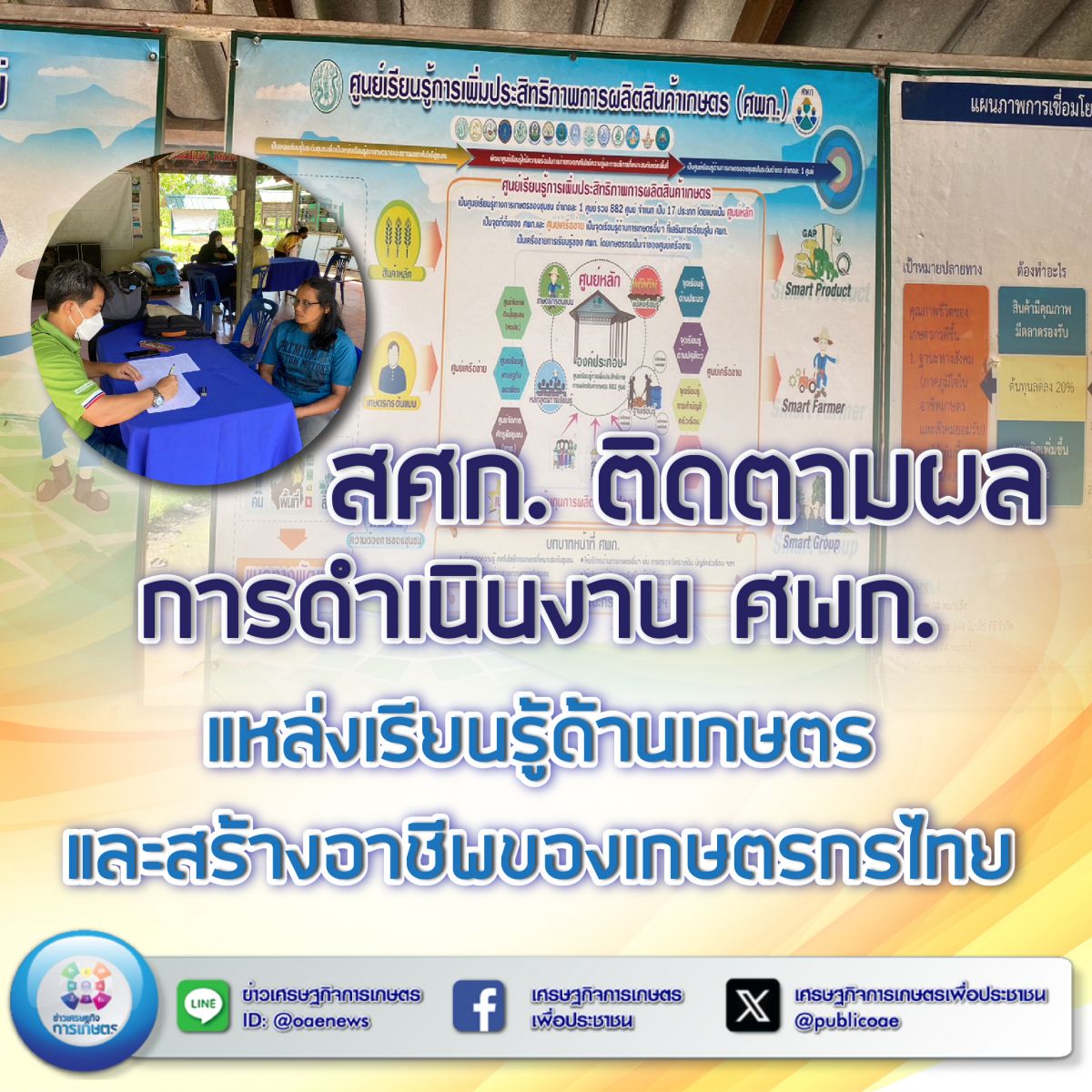 สศก. ติดตามผลการดำเนินงาน ศพก. แหล่งเรียนรู้ด้านเกษตร และสร้างอาชีพของเกษตรกรไทย